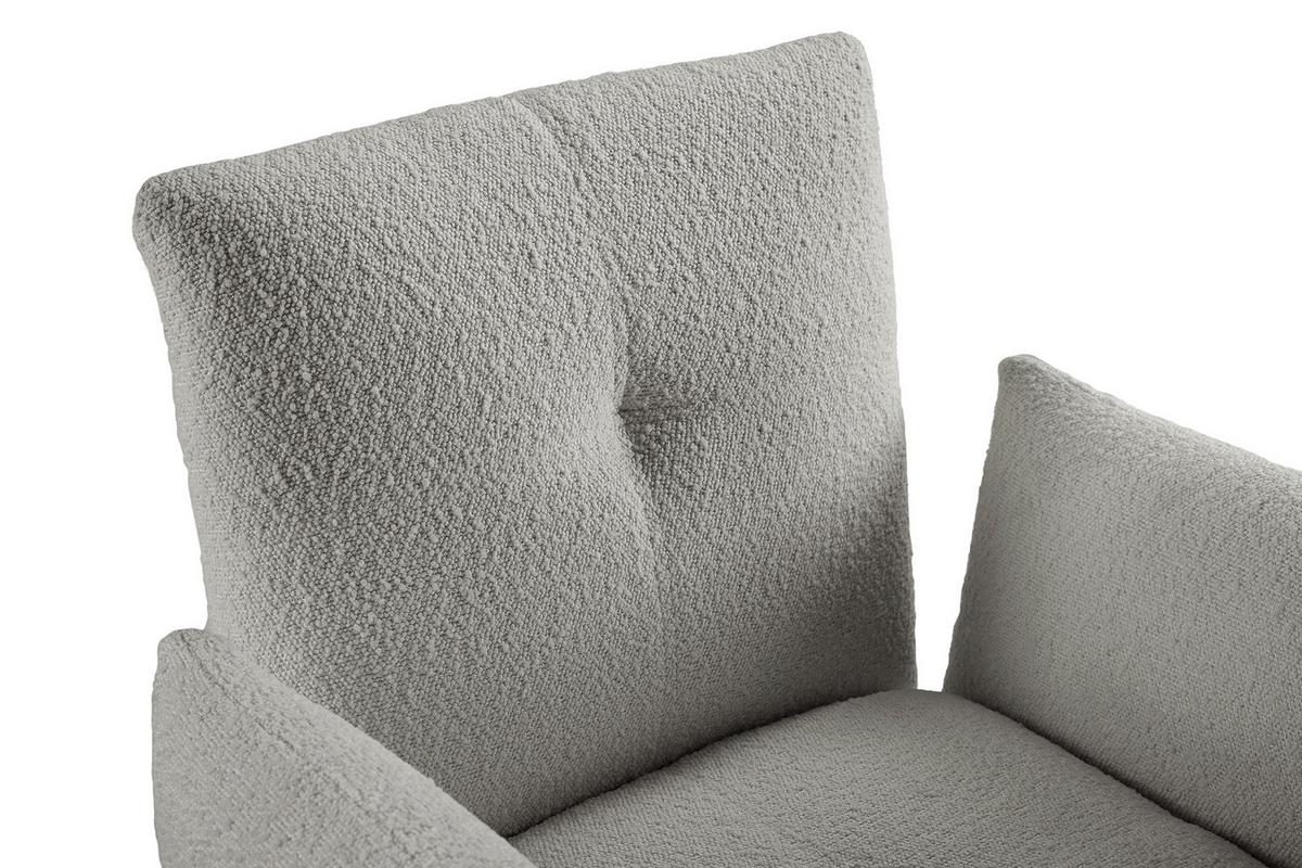 Armlehnstuhl Hellgrau B: 73,5 cm - Hellgrau/Schwarz, MODERN, Textil/Metall (73,5/87/64,5cm) - Livetastic