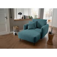 XXL-Sessel Vanilla, Petrol B: 112 cm - Petrol/Schwarz, Design, Textil (112/95/158cm) - Livetastic