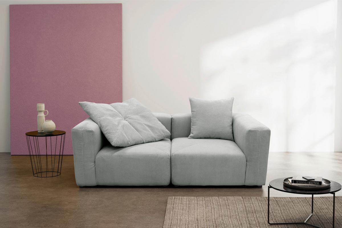 Sofaelement Hellgrau B: 108 cm - Hellgrau/Schwarz, Design, Textil (108/69/108cm) - MID.YOU