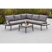 Gartenset Korfu - Graphitfarben/Naturfarben, MODERN, Kunststoff/Textil - Gardenson