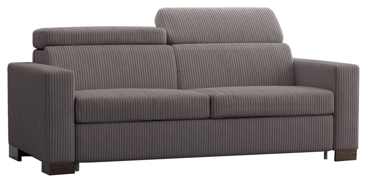 Rozkladacia pohovka BARI, sivá, menčester, s lôžkom - sivá, Basics, drevo (200/80-98/101cm)