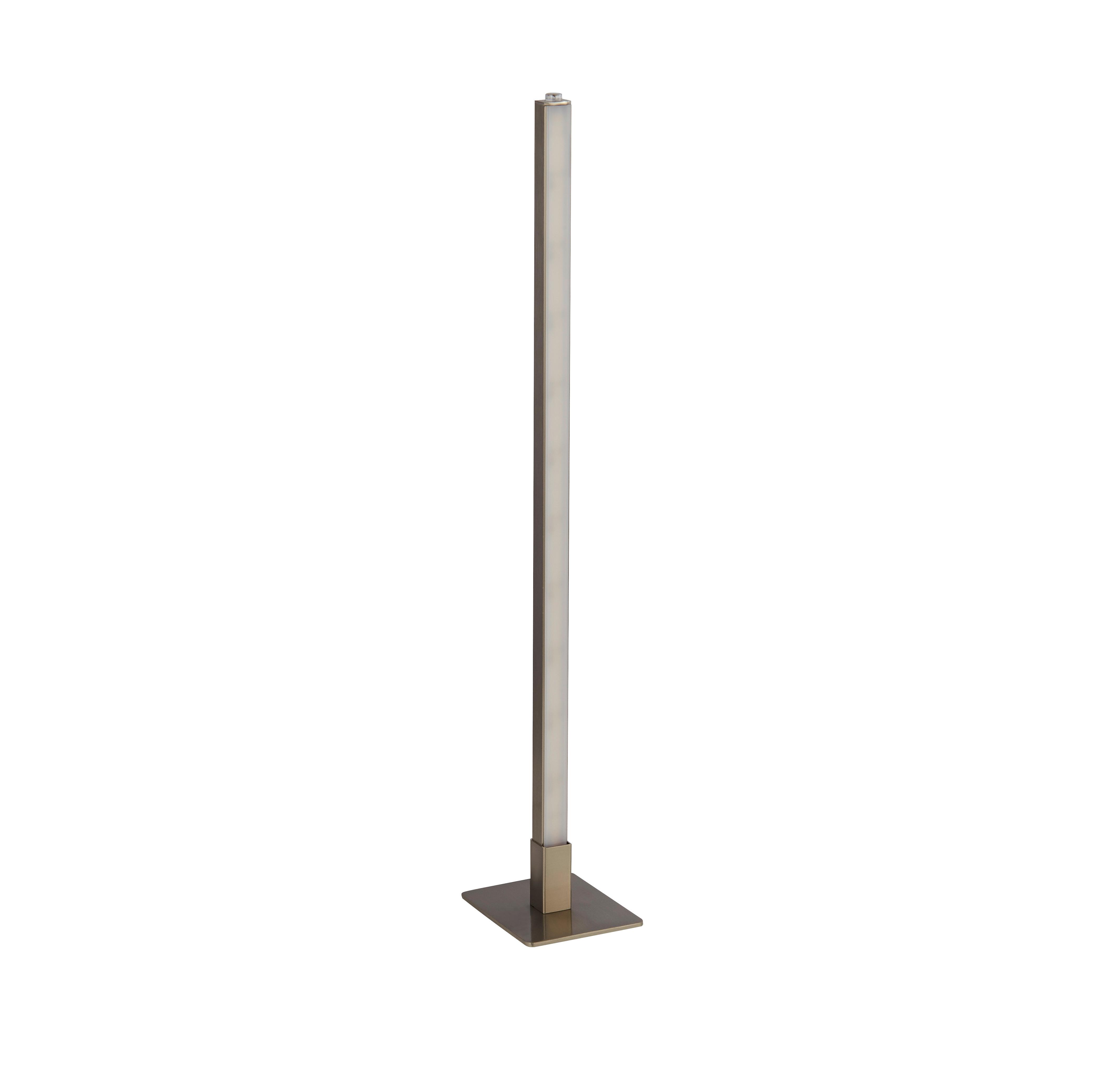 LED-Stehleuchte Eu96382-1ss - Silberfarben/Weiß, Design, Kunststoff/Metall (8/10/50cm)