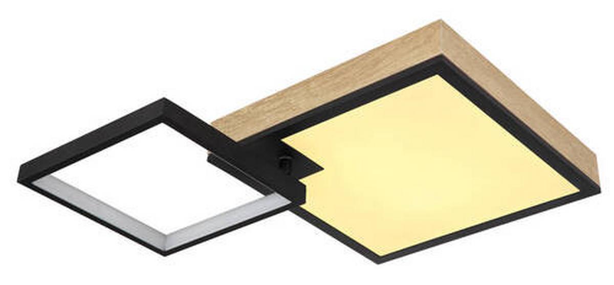 LED-Deckenleuchte 41392-21 - Dunkelbraun/Opal, Natur, Holzwerkstoff/Kunststoff (60/41/10cm) - Globo