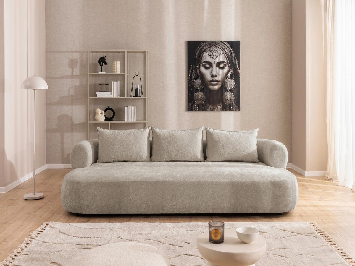 Bigsofa Ferro Hellbraun B: 240 cm - Hellbraun/Schwarz, Design, Textil (240/76/122cm) - Livetastic