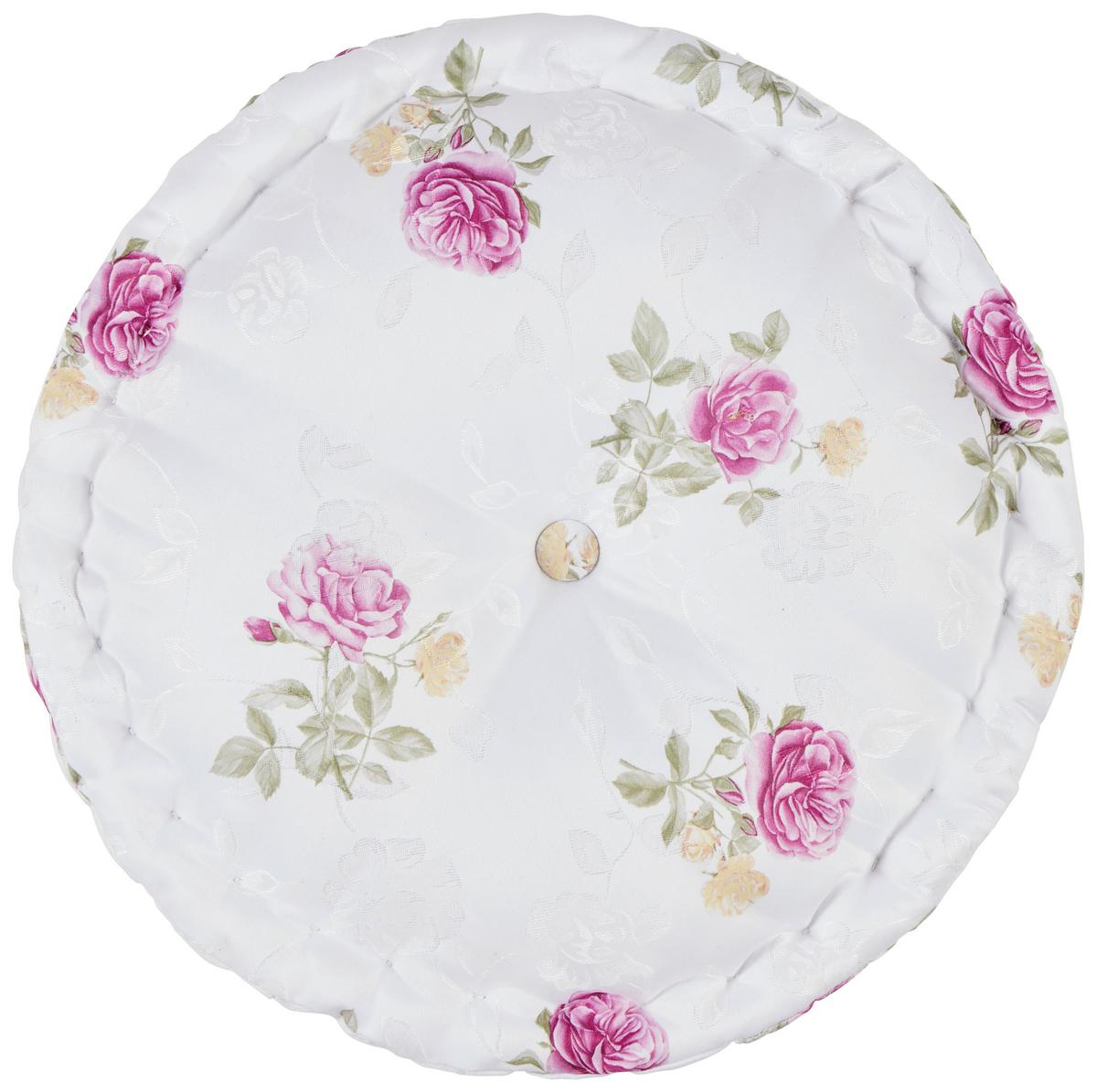 Sitzkissen Laura - Altrosa/Weiß, ROMANTIK / LANDHAUS, Textil (40/8cm) - James Wood