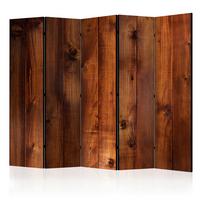 Paravent Cognac B: 225 Cm - Cognac, Basics, Holz/Textil (225/172/3cm) - artgeist