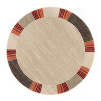 Webteppich Braun/Beige Palazzo Lobo Rund Ø 160 cm - Dunkelbraun/Beige, KONVENTIONELL, Textil (160cm) - Novel
