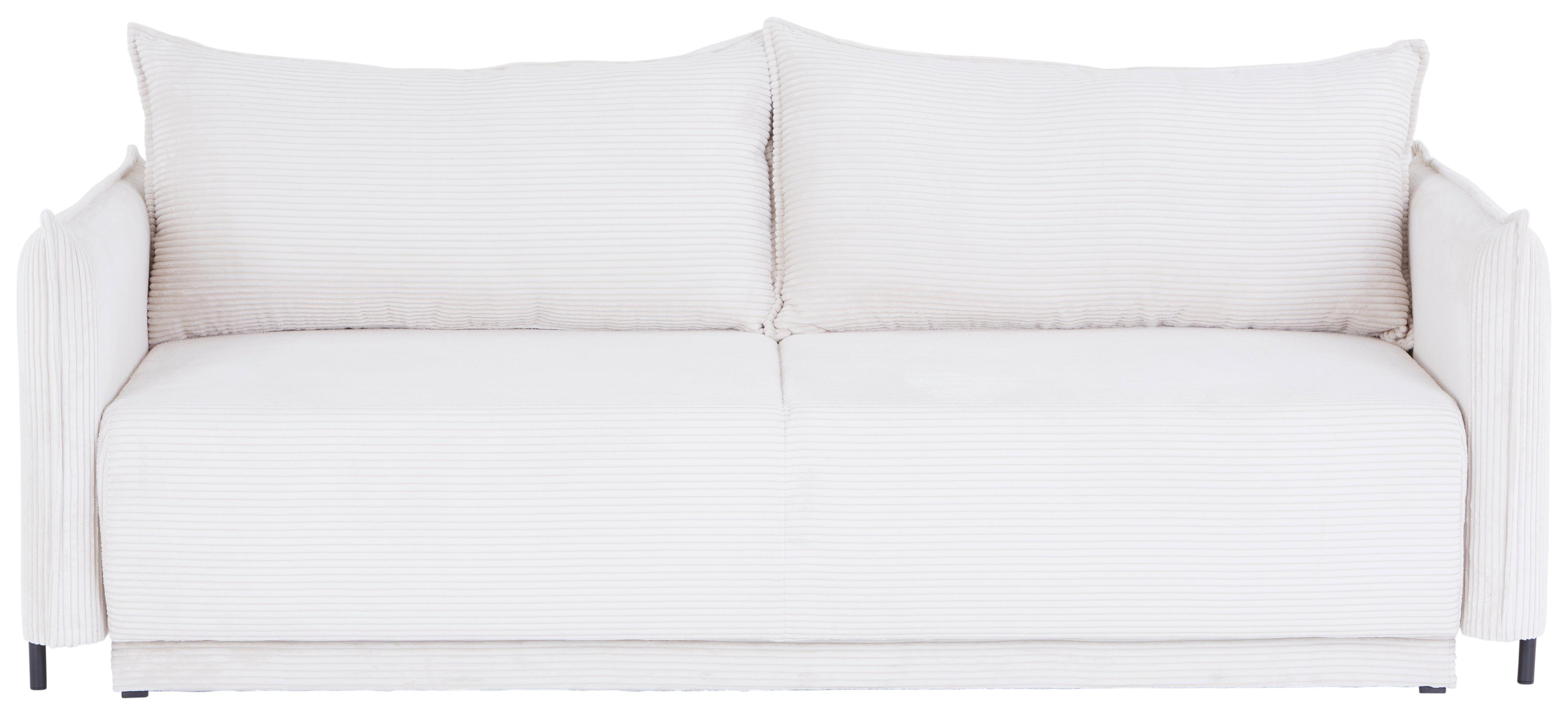 3-Sitzer-Sofa Mit Schlaffunktion Giulia B:217cm - Creme/Schwarz, MODERN, Textil (217/75-95/112cm) - Luca Bessoni