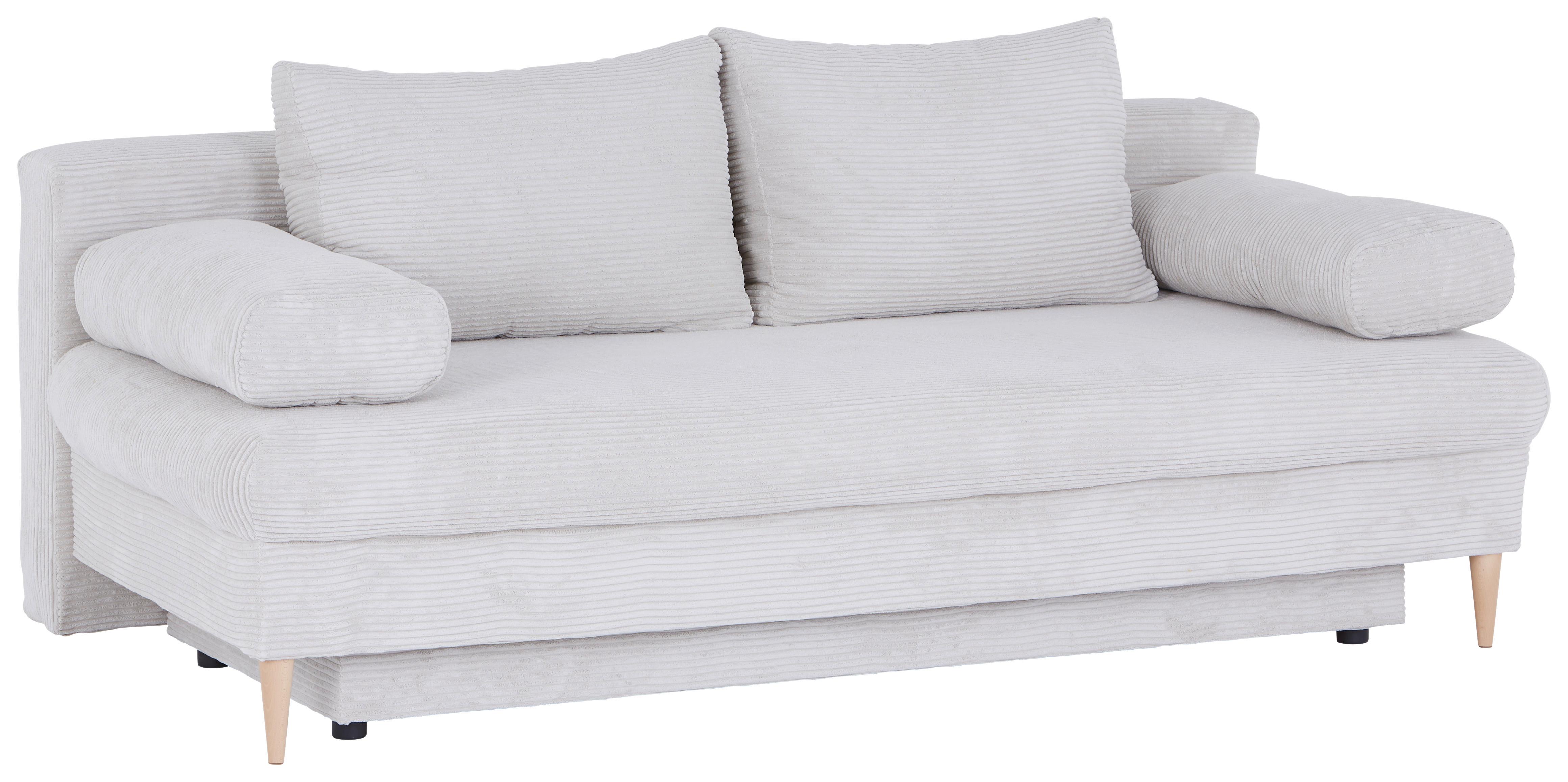 Pohovka MILANO, béžová, s lôžkom a úložným priestorom - prírodná farba/béžová, Modern, drevo/textil (200/95/95cm)