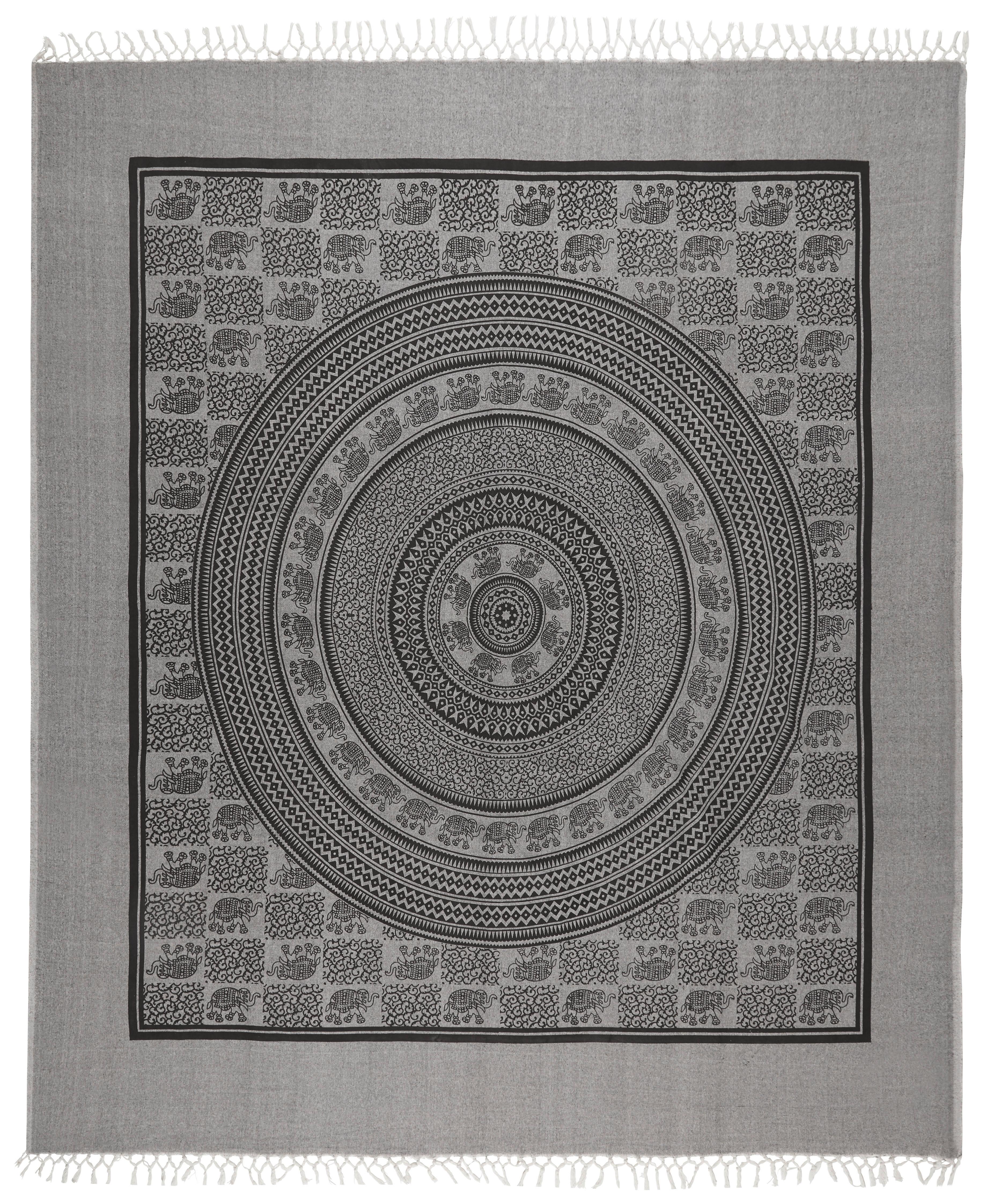 Plážová Osuška Ben - šedá/černá, textil (210/240cm) - Modern Living