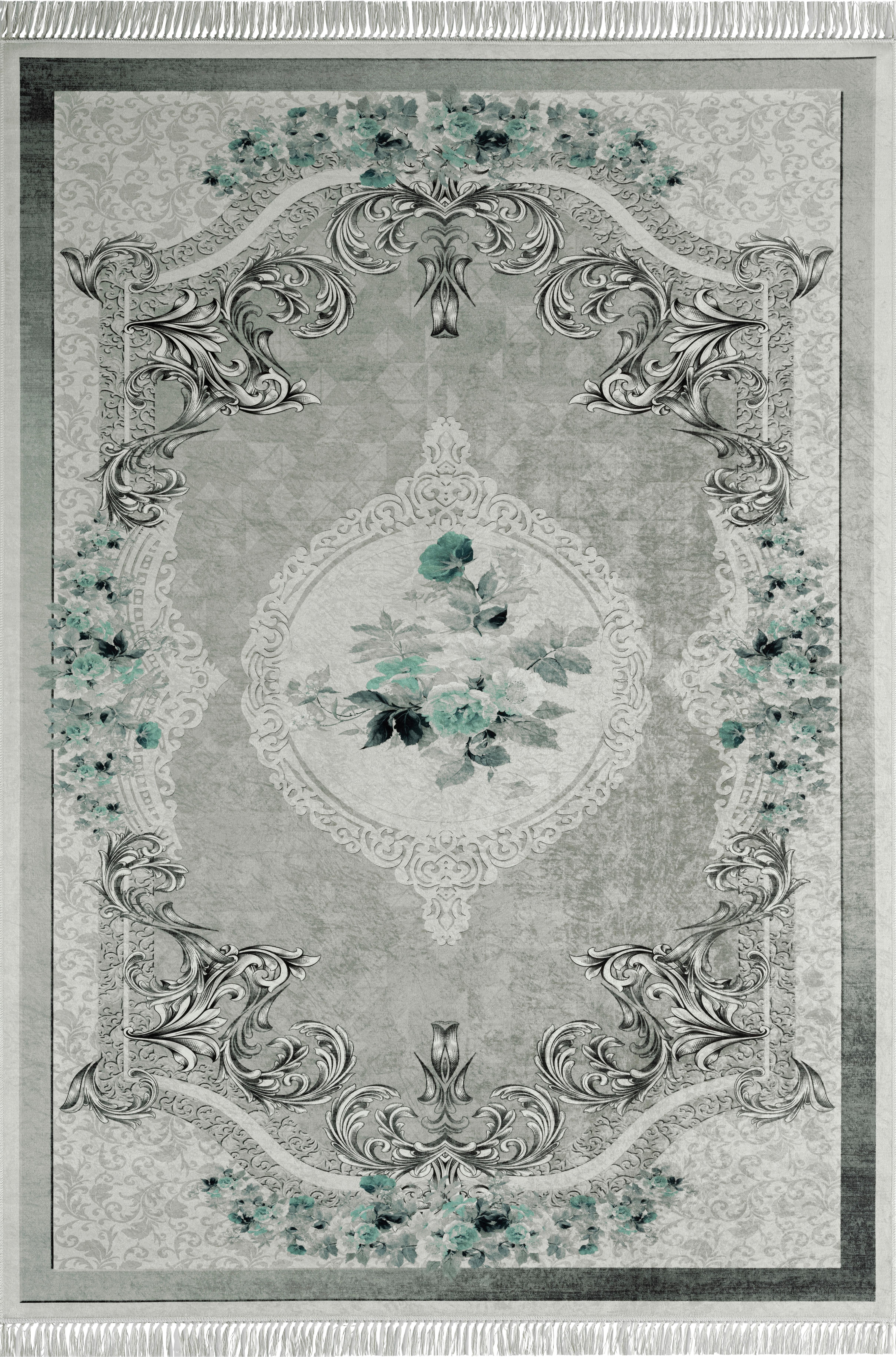 Teppich Grau/blau Erika 160x230 Cm - Blau/Grau, Basics, Kunststoff (160/230cm) - James Wood