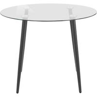 Esstisch Danny Schwarz, Transparent L: 100cm - Transparent/Schwarz, Design, Glas/Metall (100/75/100cm) - MID.YOU