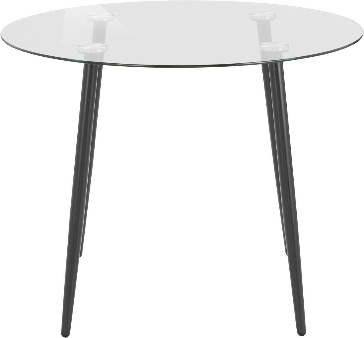 Esstisch Danny Schwarz, Transparent L: 100cm - Transparent/Schwarz, Design, Glas/Metall (100/75/100cm) - MID.YOU