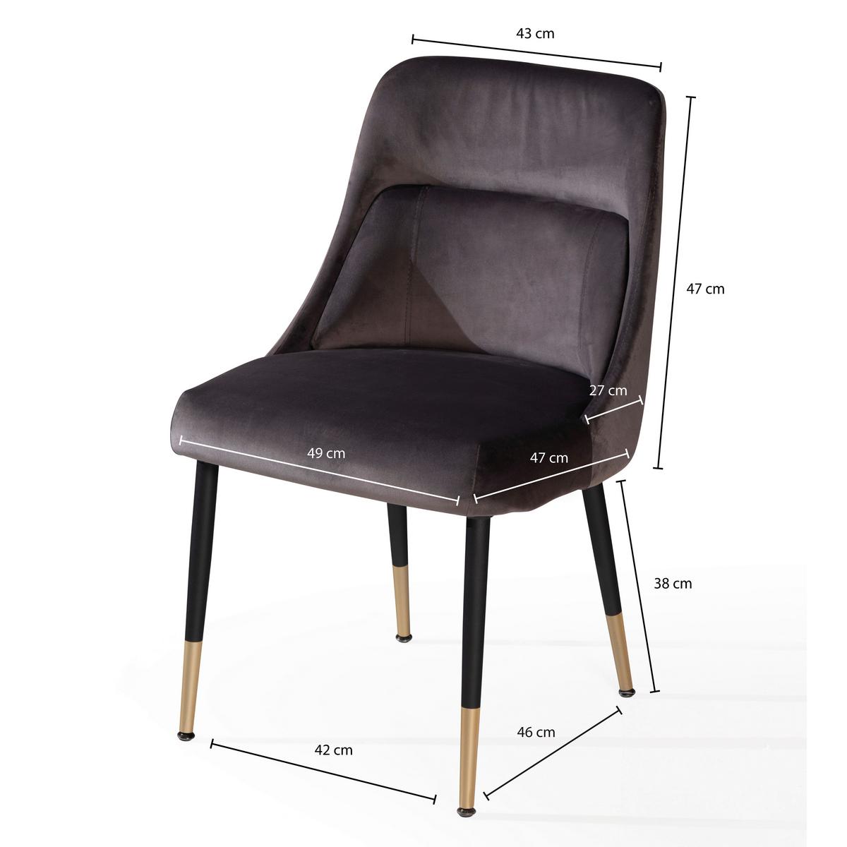 Stolička sivá/zlatá - čierna/sivá, Design, kov/textil (49/85/56cm) - Livetastic