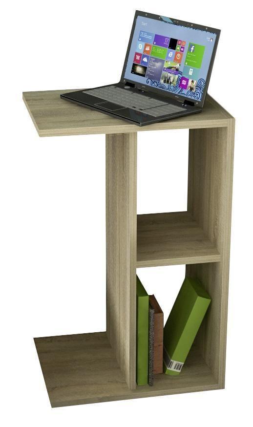 Couchtisch Holz Mit Fächer Nachto-Stand, Eiche Dekor - Eichefarben, Basics, Holzwerkstoff (40/30/63cm) - MID.YOU