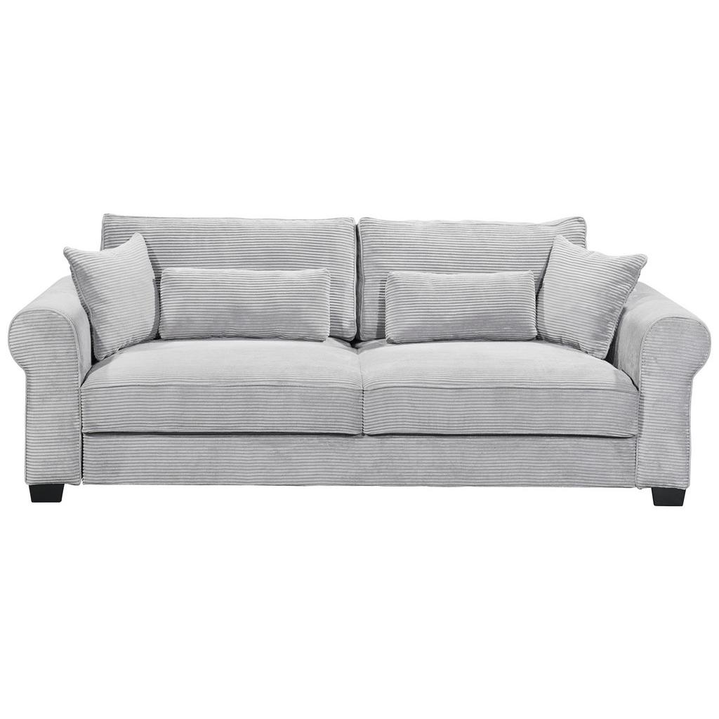 3-Sitzer-Sofa mit Schlaf- funktion Angelina Grau Kord
