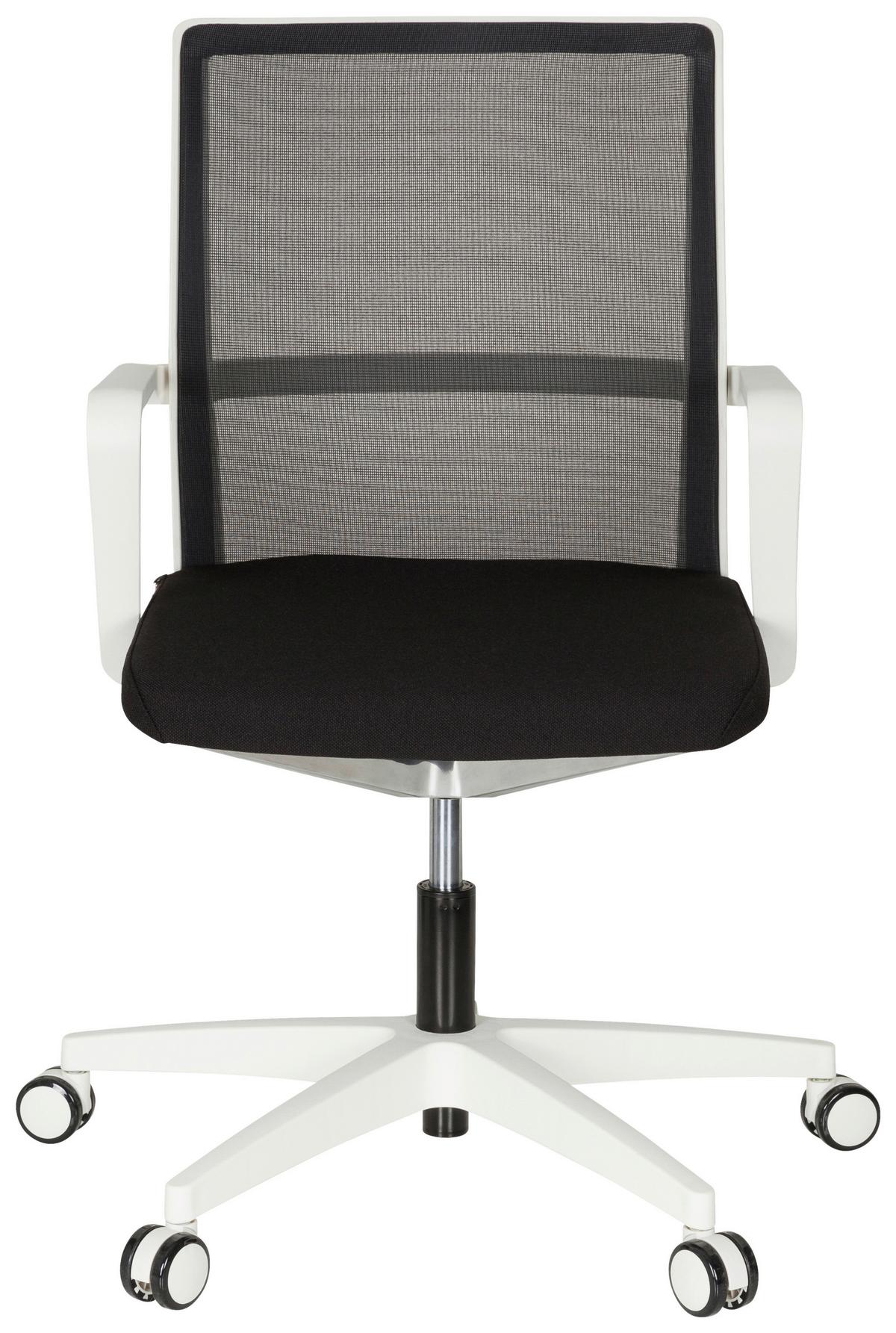 Drehstuhl Move-tec Net 3d Armstützen Schwarz/weiß - Schwarz/Weiß, MODERN, Kunststoff/Textil (57/105/55cm) - MID.YOU