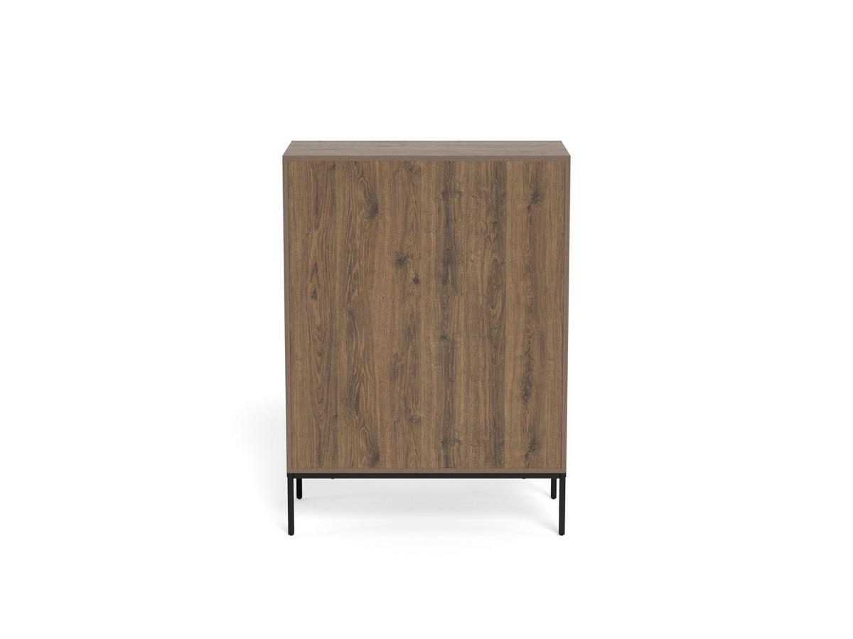 Komoda PALMDALE dub dymový - čierna/tmavý dub, Design, kov/kompozitné drevo (80/110/40cm) - MID.YOU