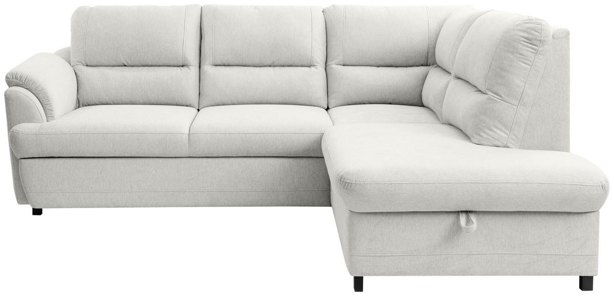 Ecksofa mit Schlaffunktion & Bettkasten Gusto Ecru - Ecru/Greige, Basics, Textil (240/200cm) - MID.YOU