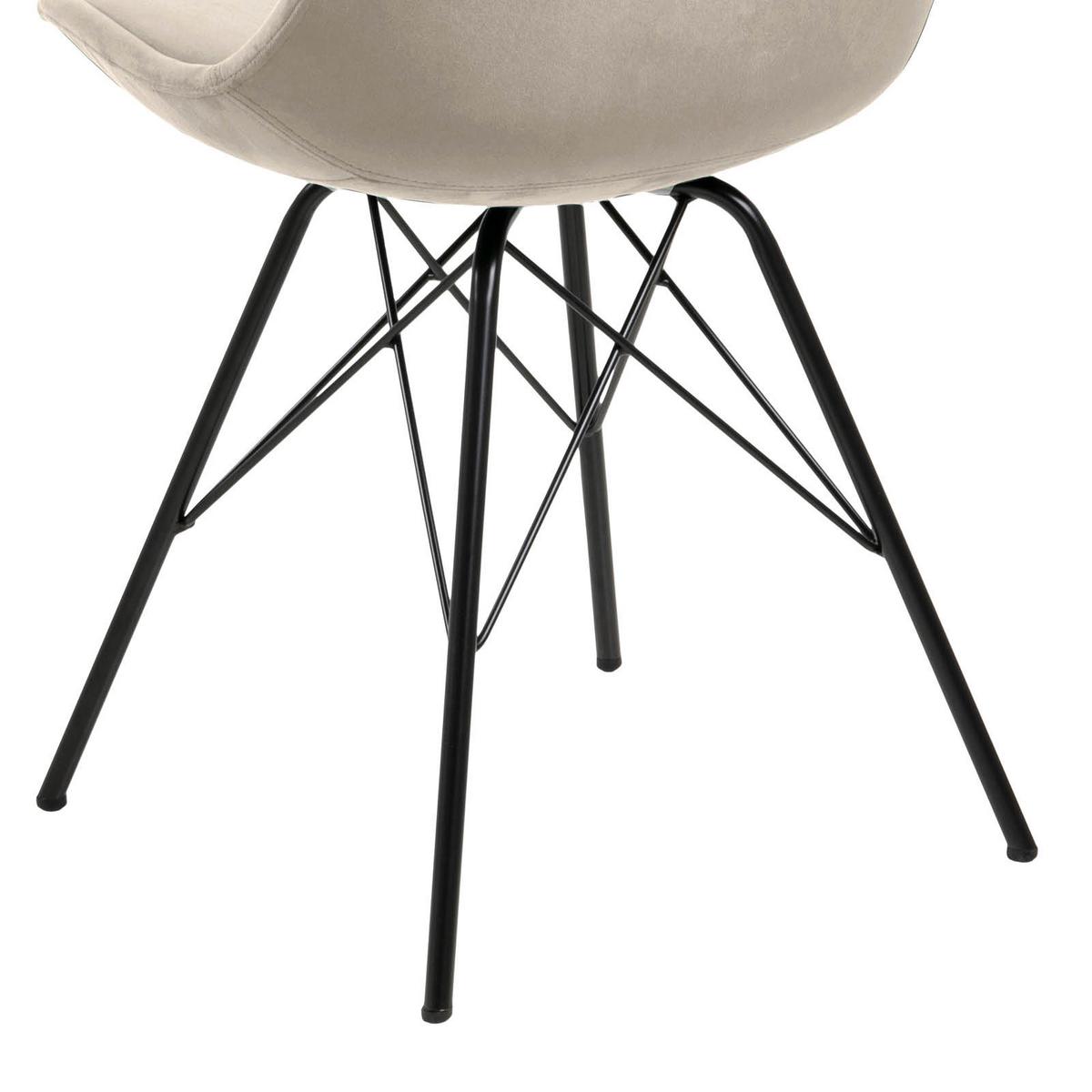 Stolička ERIS zamat - čierna/piesková, Trend, kov/textil (48,5/85,5/54cm) - Carryhome