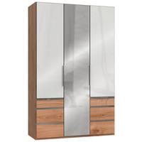 Drehtürenschrank 150cm Level, Weiß/eiche Dekor - Eichefarben/Weiß, MODERN, Glas/Holzwerkstoff (150/236/58cm) - MID.YOU