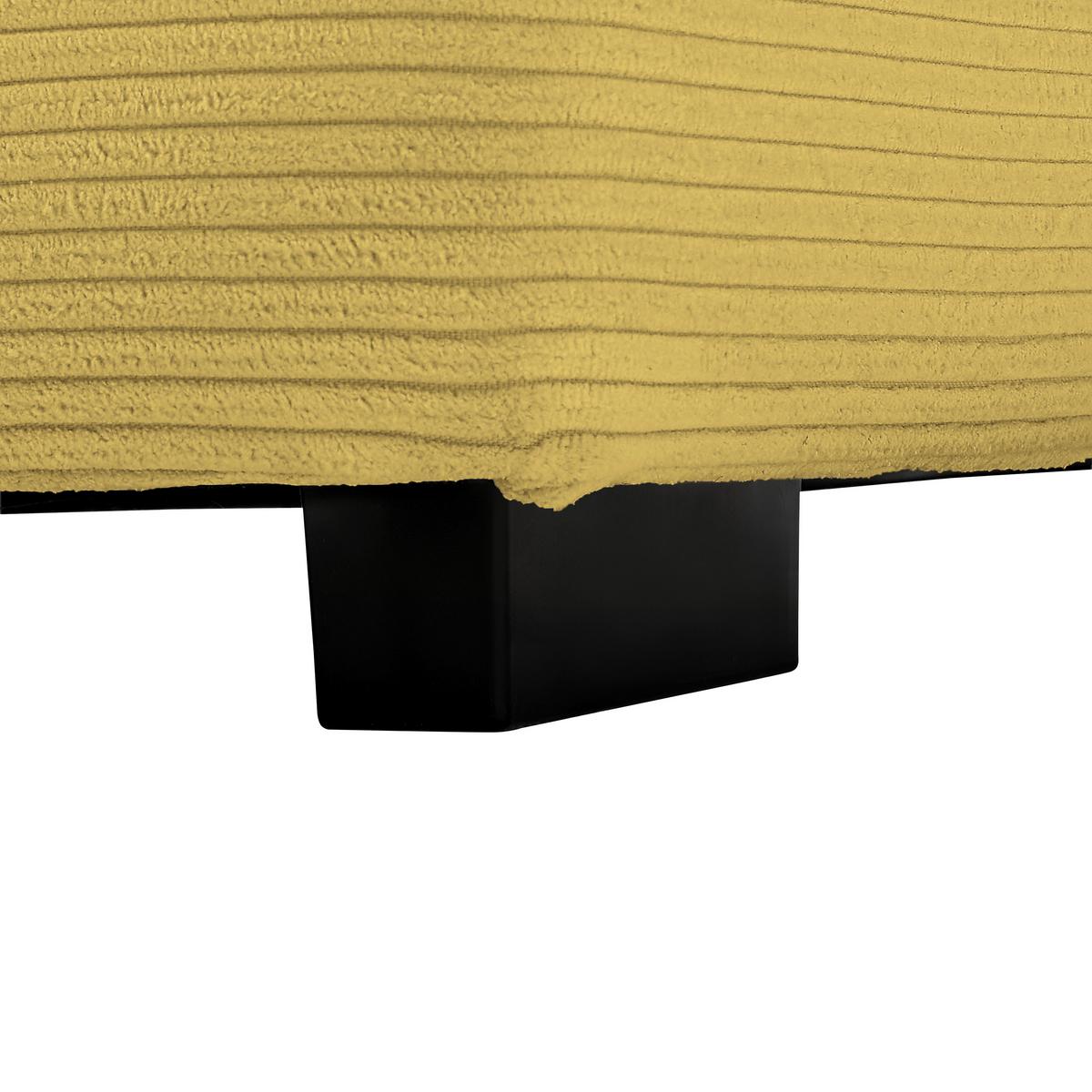 Rohová sedačka PEDRO, pravá, hořčicově žlutý manšestr - černá/hořčicově žlutá, Moderní, textil/plast (300/190cm) - Mömax