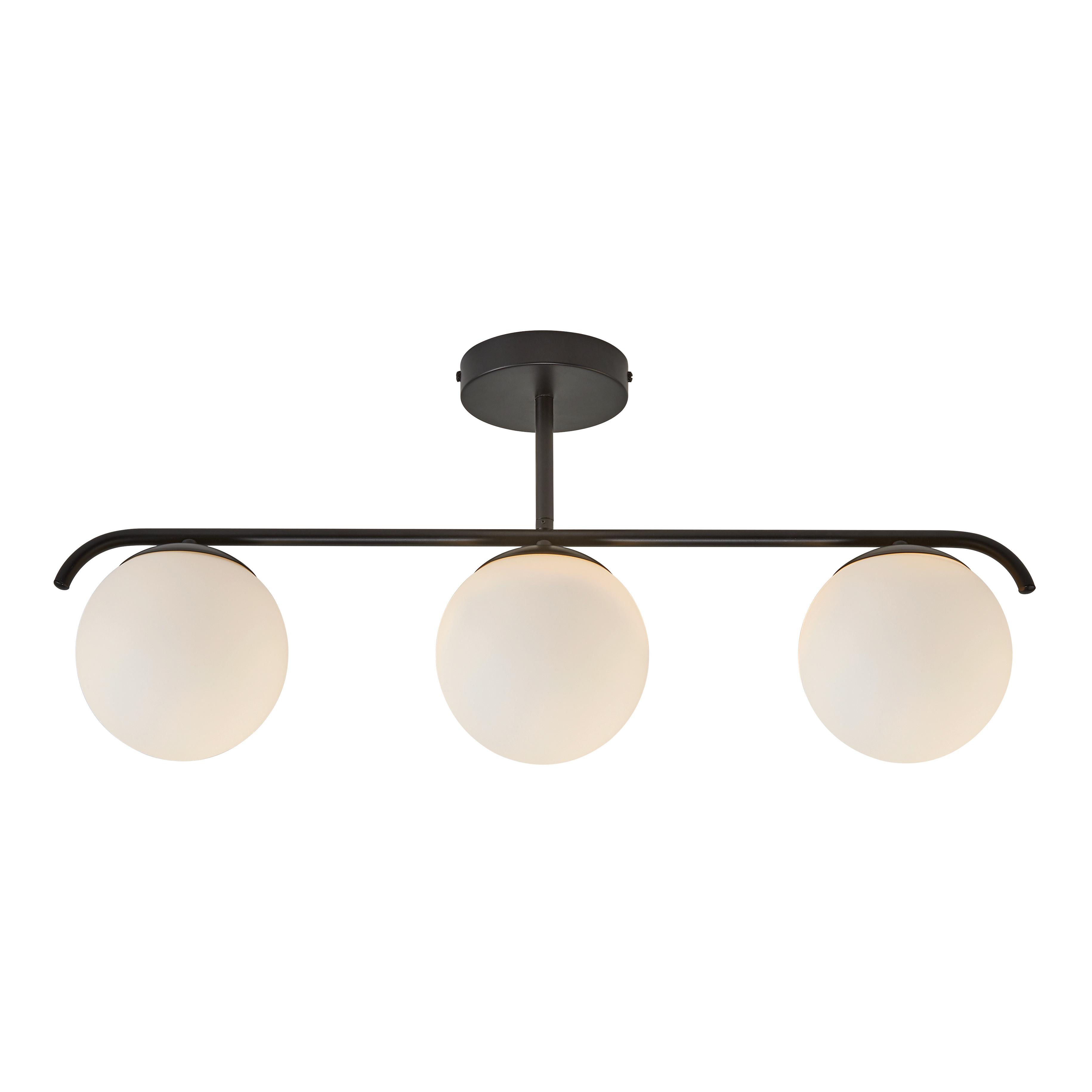 Deckenleuchte Grant Schwarz B: 69 cm - Schwarz, KONVENTIONELL, Glas/Metall (69/14/29cm) - Nordlux