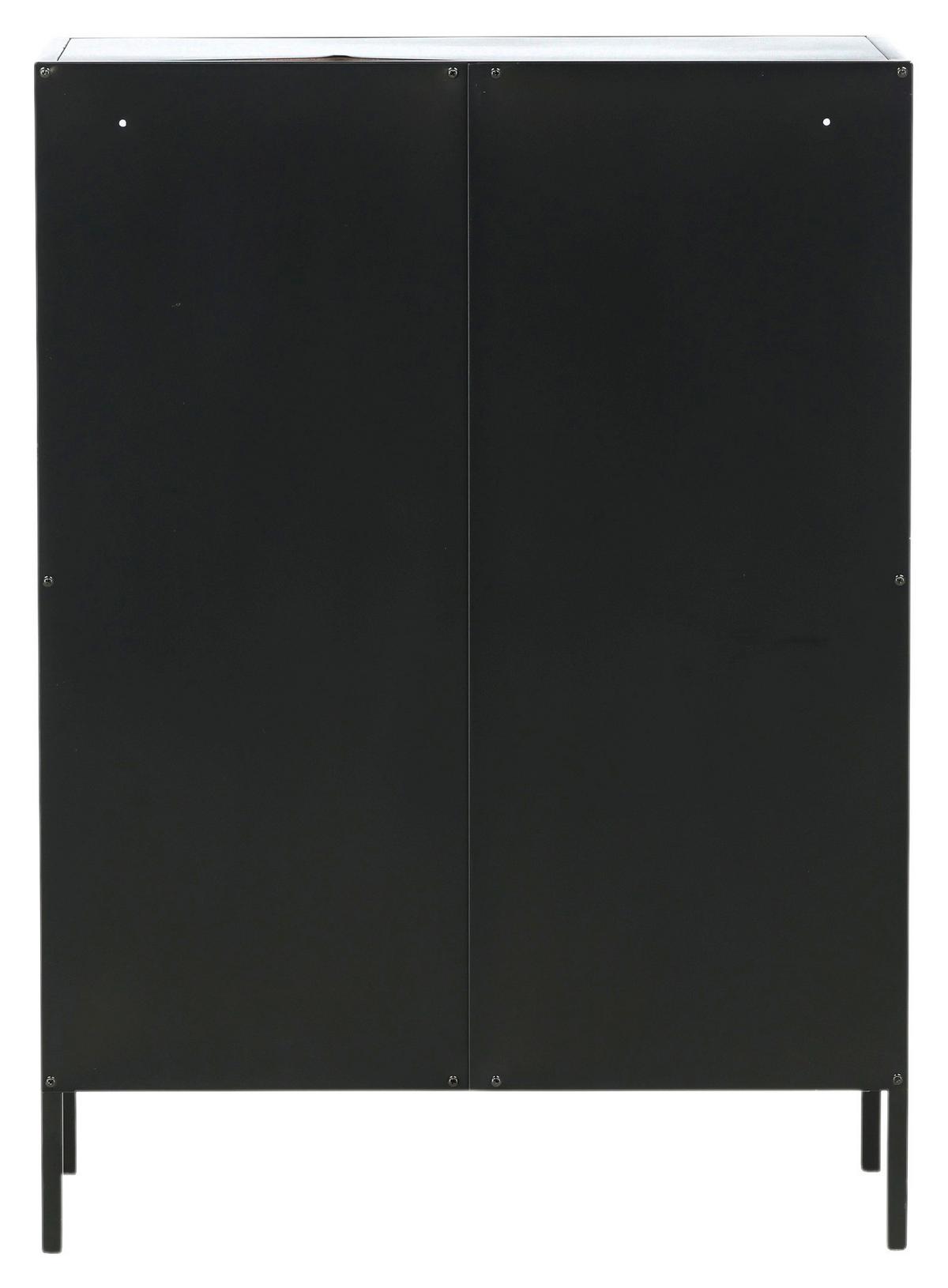 Bücherwand Misha - Schwarz, Design, Metall (80/110/40cm) - Livetastic