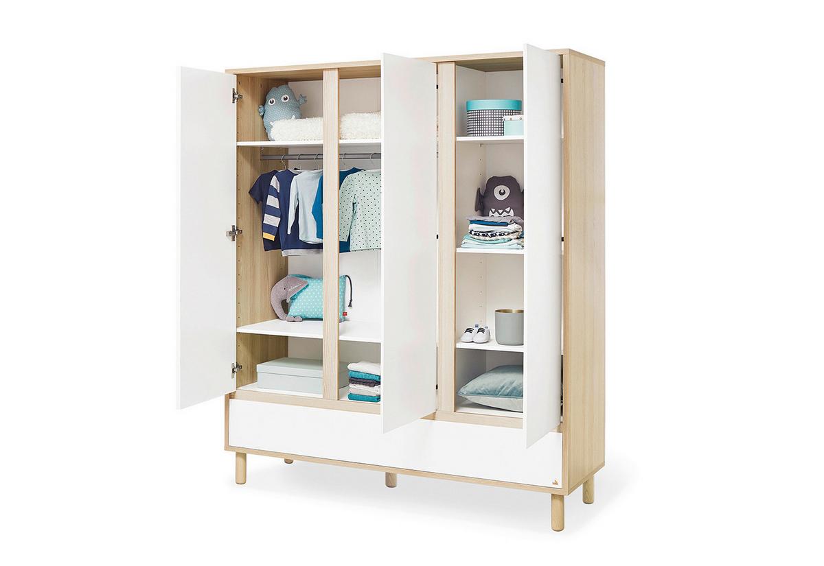 Babyzimmer 100065bg Flow - Eschefarben/Weiß, Design, Holzwerkstoff - Pinolino