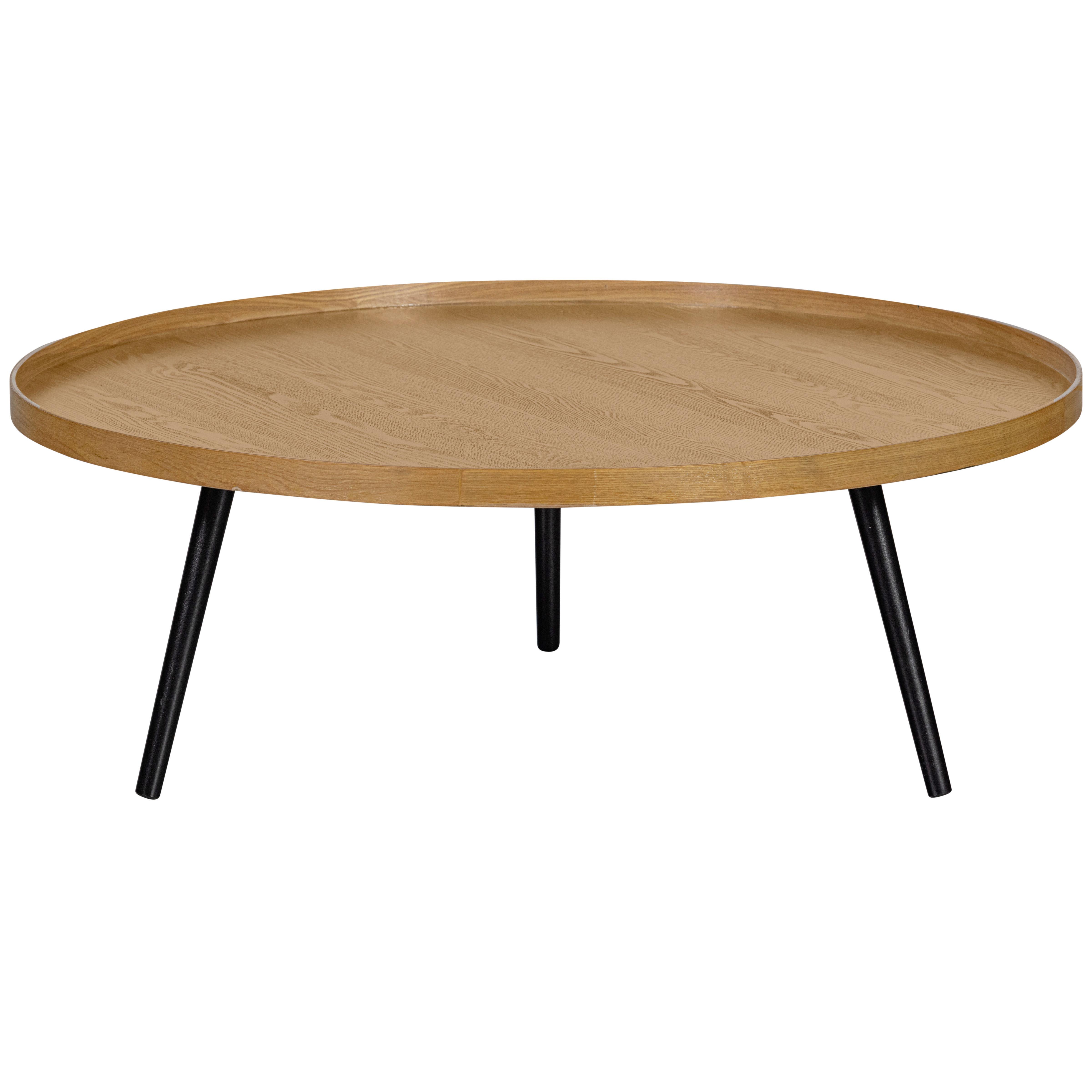Beistelltisch Mesa Naturfarben L: 100 cm - Schwarz/Naturfarben, Design, Holz/Holzwerkstoff (100/100/36cm) - Livetastic