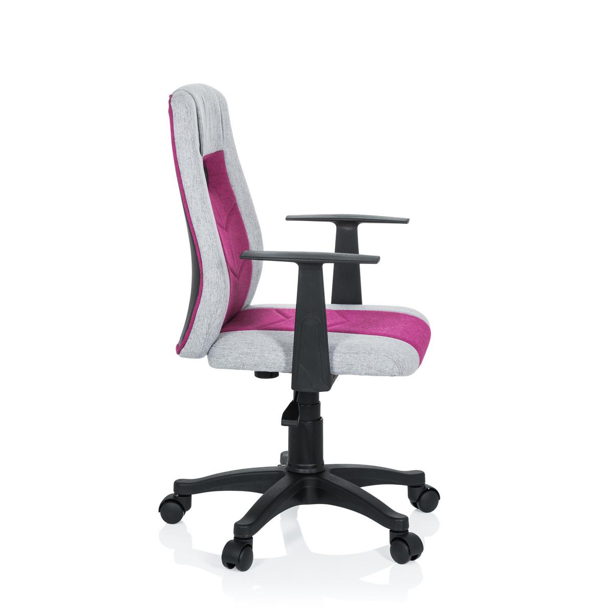 Jugenddrehstuhl Kiddy Extra Pink/grau - Pink/Schwarz, Basics, Kunststoff (55/95-105/45cm) - MID.YOU