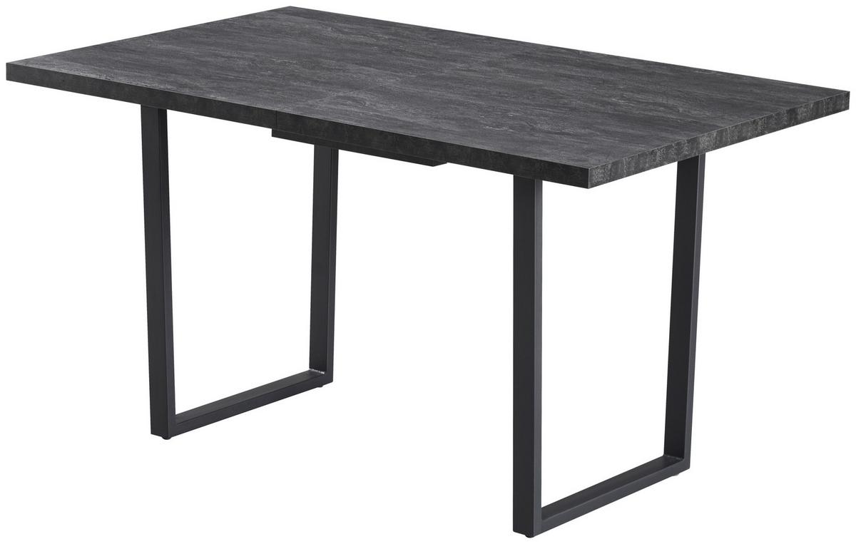 Rozťahovací jedálenský stôl Nils, 140-180x85 cm, tmavosivý - čierna/tmavosivá, Design, kov/kompozitné drevo (140-180/76/85cm) - Mömax