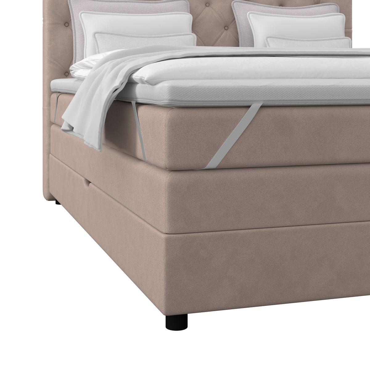 Boxspringbett Elio Beige 160x200 Cm H4 - Beige/Schwarz, ROMANTIK / LANDHAUS, Textil (164/121/212cm) - James Wood