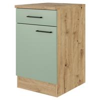 SPODNÁ KUCHYNSKÁ SKRINKA CARA US 50 - čierna/zelená, Konventionell, kov/kompozitné drevo (50/85/57cm) - FlexWell