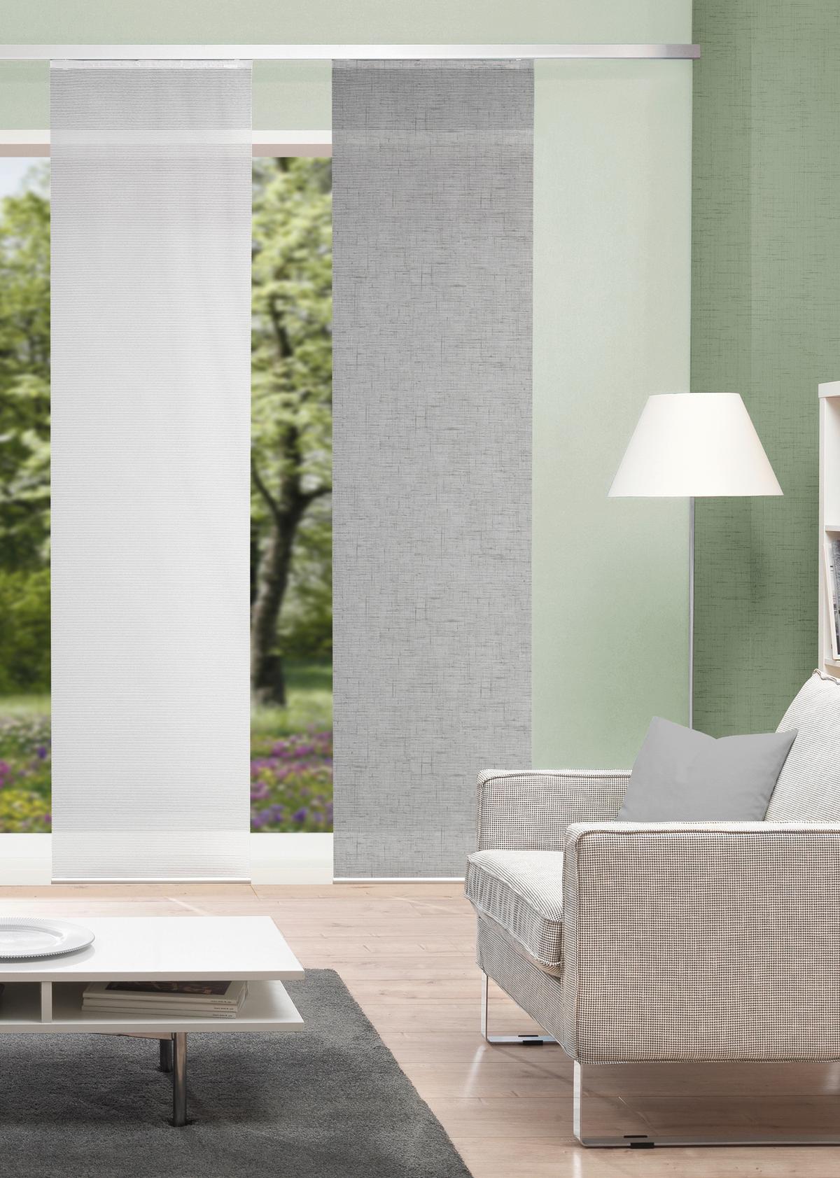 Flächenvorhang Pive - Silberfarben, Basics, Textil (60/260cm)