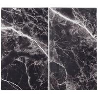 Krycia doska na sporák Marble, 2-dielna, 30/52cm - čierna, Modern, sklo (30/52cm) - Premium Living