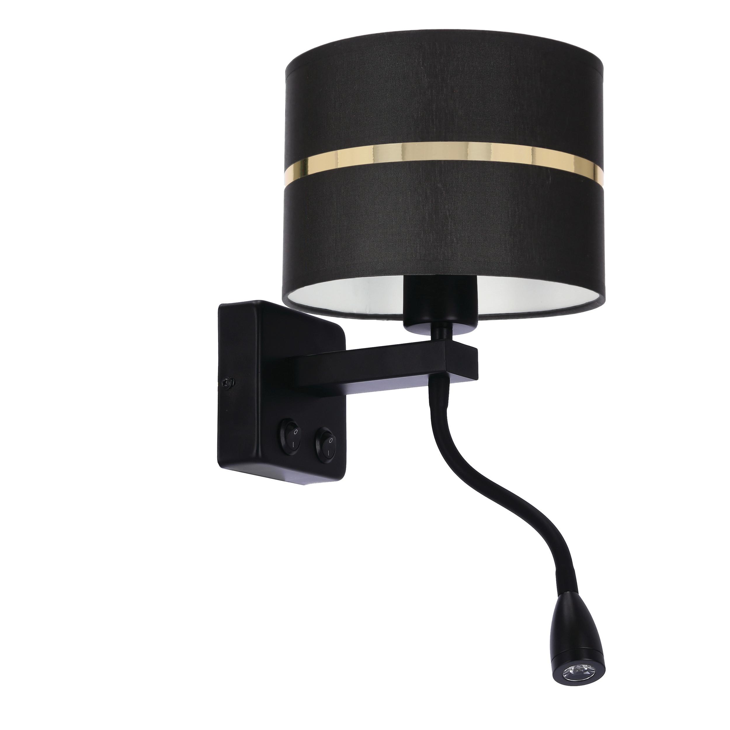 Wandleuchte 21-27634 Polo - Goldfarben/Schwarz, Basics, Kunststoff/Metall (18/22/44cm)
