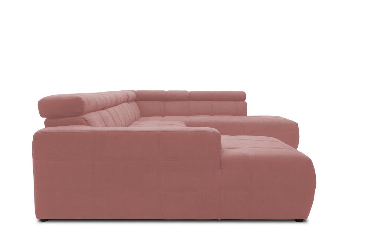 Wohnlandschaft Brandon Mit Kopfteilverstellung Pink - Schwarz/Rosa, Design, Textil (175/359/228cm) - MID.YOU