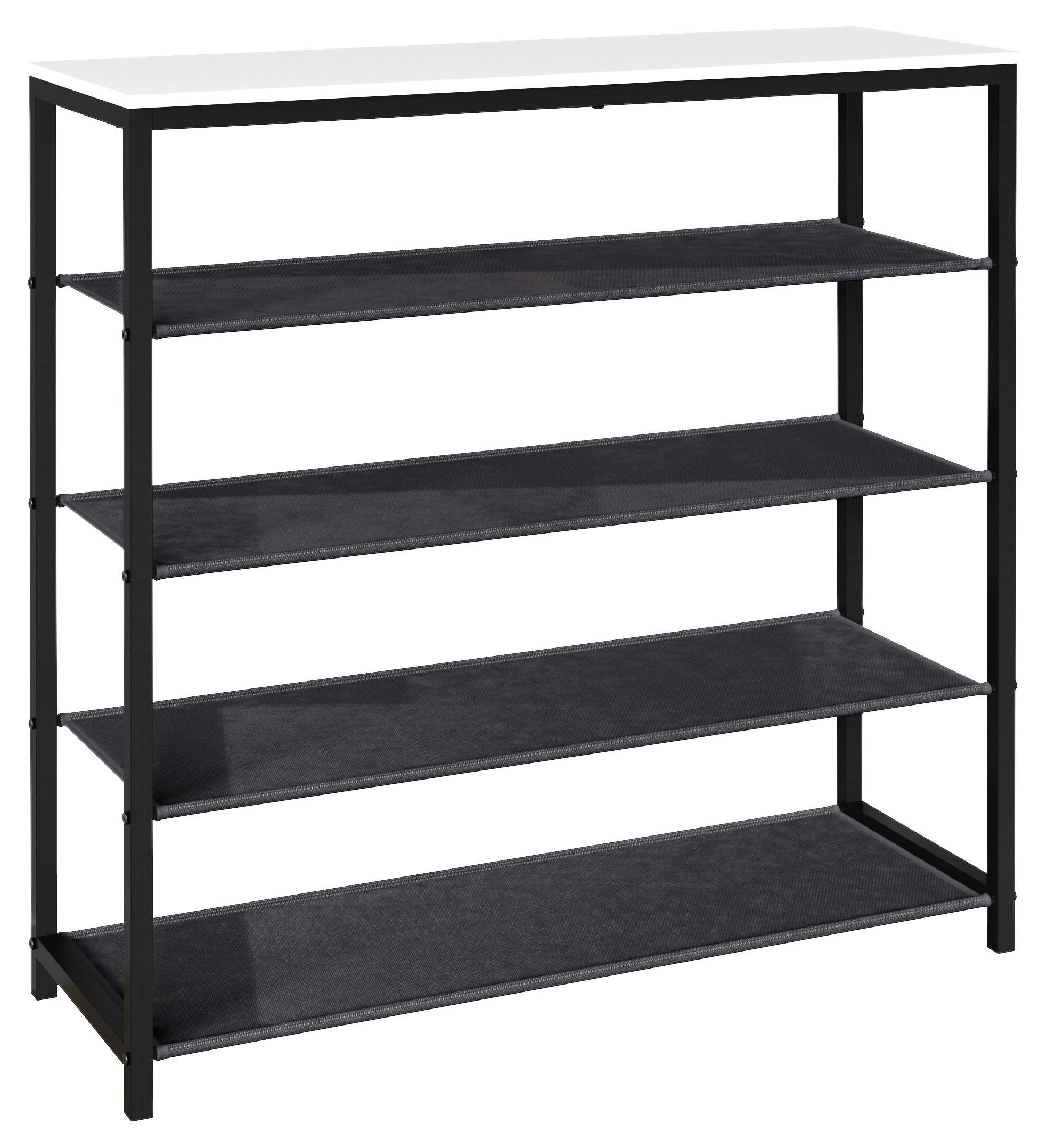 Schuhregal Taliro Schwarz Weiß B: 90 cm