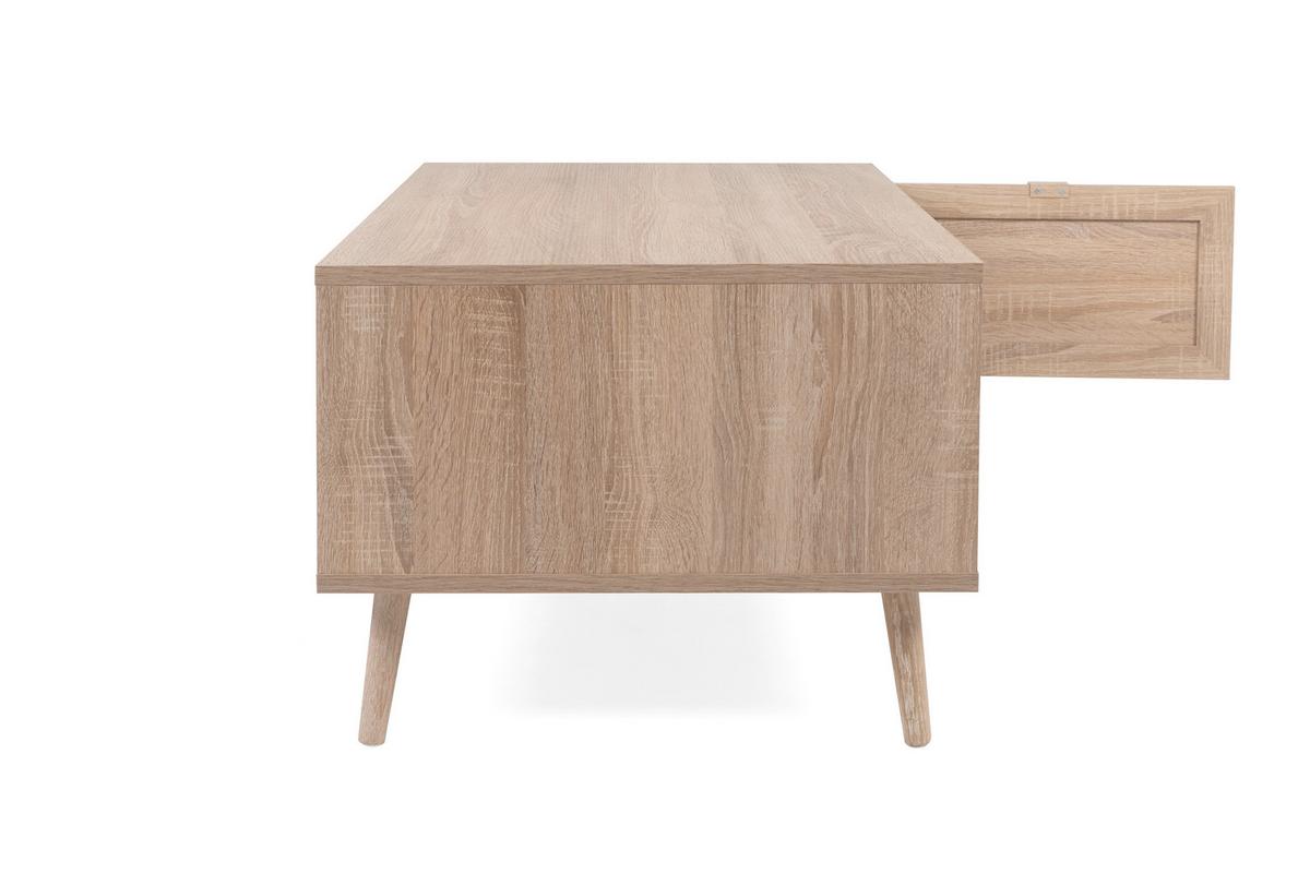 Couchtisch mit Drehtür und Fächer Bali, Eichefarben - Sonoma Eiche, Natur, Holz/Holzwerkstoff (100/60/46cm) - MID.YOU