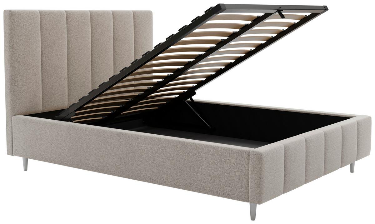 Polsterbett Talera Loft creme180x200cm - Creme/Schwarz, KONVENTIONELL, Holz/Textil (180/200cm)