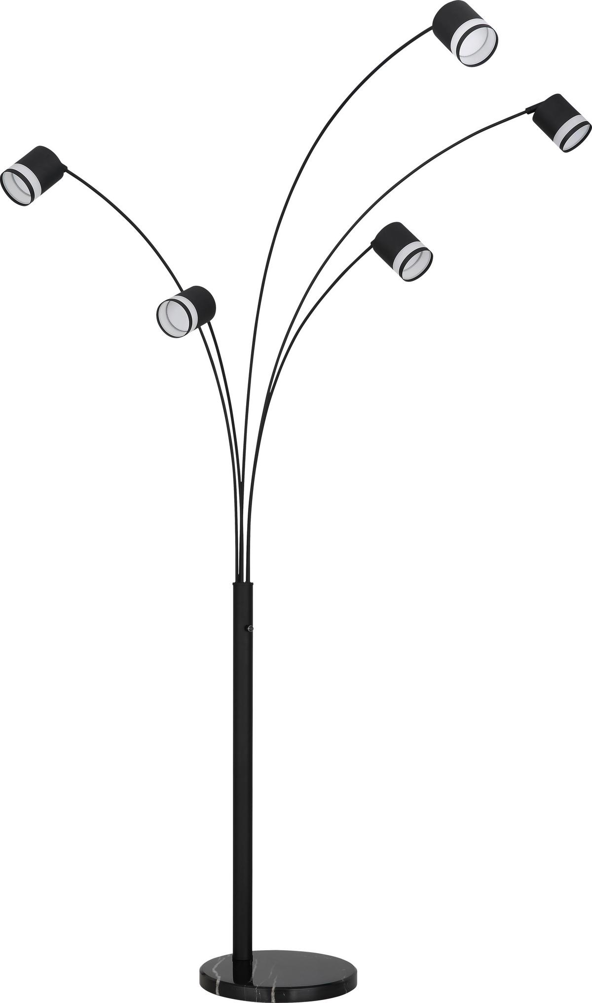 Stehleuchte Linoa - Transparent/Schwarz, MODERN, Kunststoff/Stein (110/70/195cm)