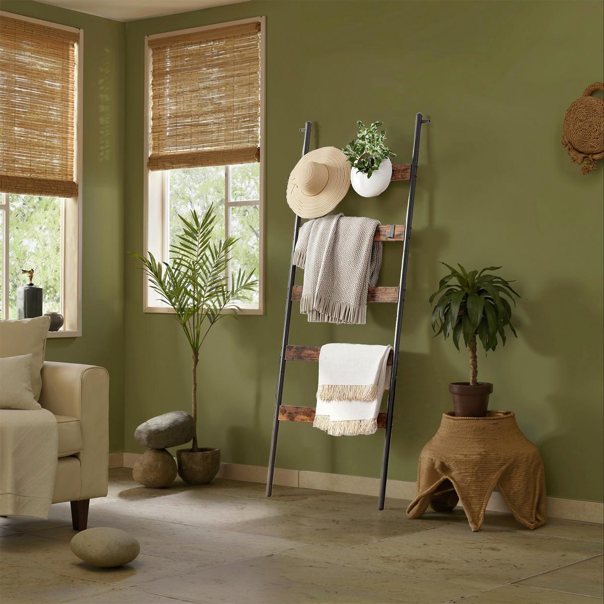 Handtuchleiter Schwarz, Dunkelbraun B: 65 Cm - Dunkelbraun/Schwarz, Trend, Holzwerkstoff/Metall (65/178/2cm) - MID.YOU