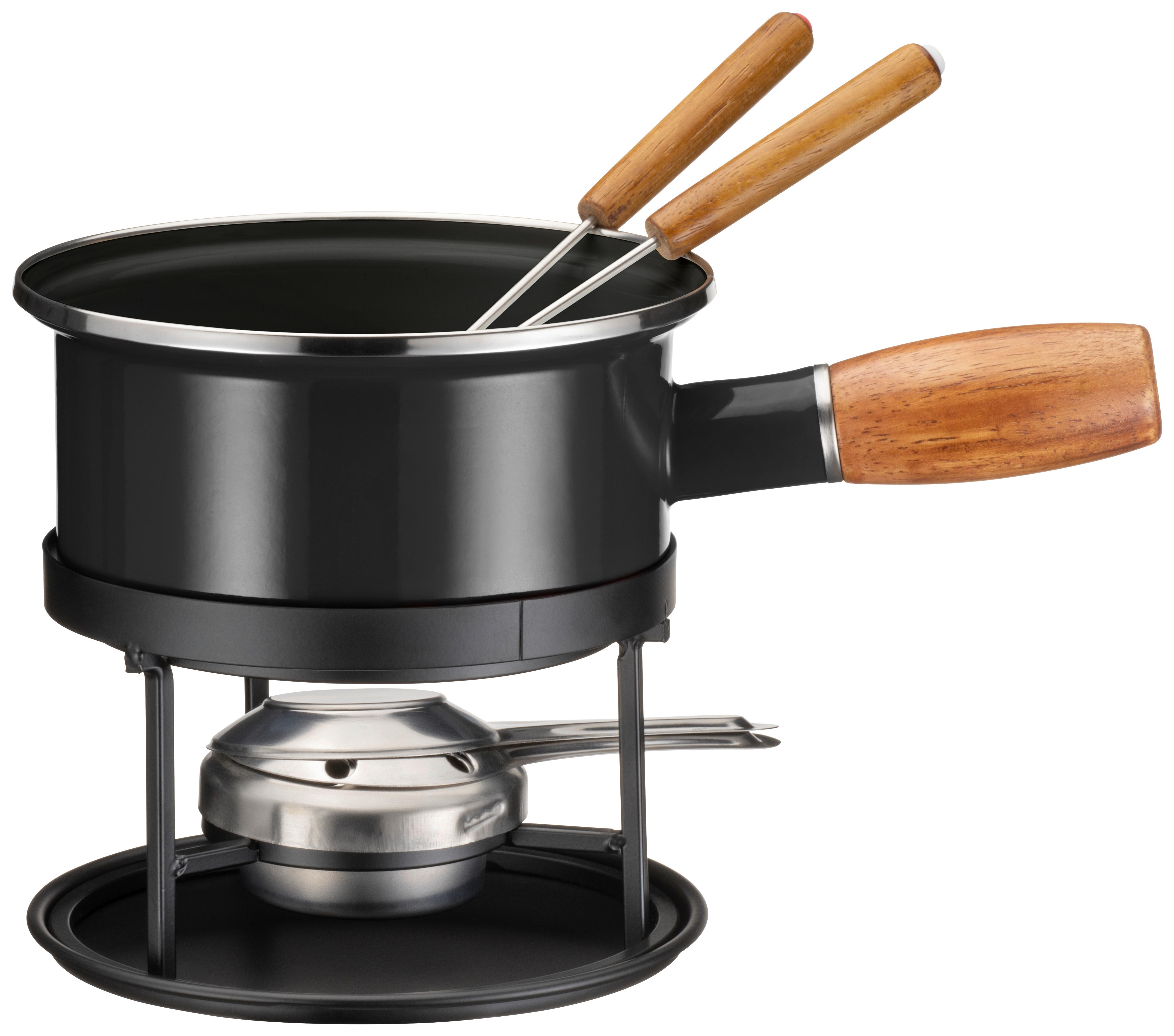 Fondueset Schwarz, 5-teilig - Schwarz, Trend, Metall - Mäser