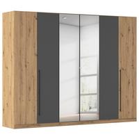 Kleiderschrank Safari mit Spiegel B: 271 cm - Eiche Artisan/Grau, KONVENTIONELL, Holzwerkstoff (271/229/54cm)