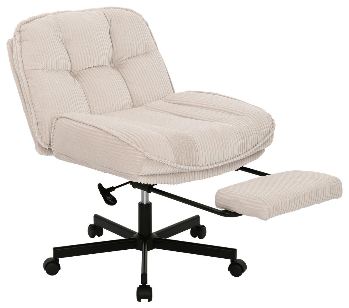 Drehstuhl Ahrhus Beige B: 67 cm - Beige/Schwarz, MODERN, Holz/Kunststoff (67/84.5-92.5/73,5cm) - Livetastic