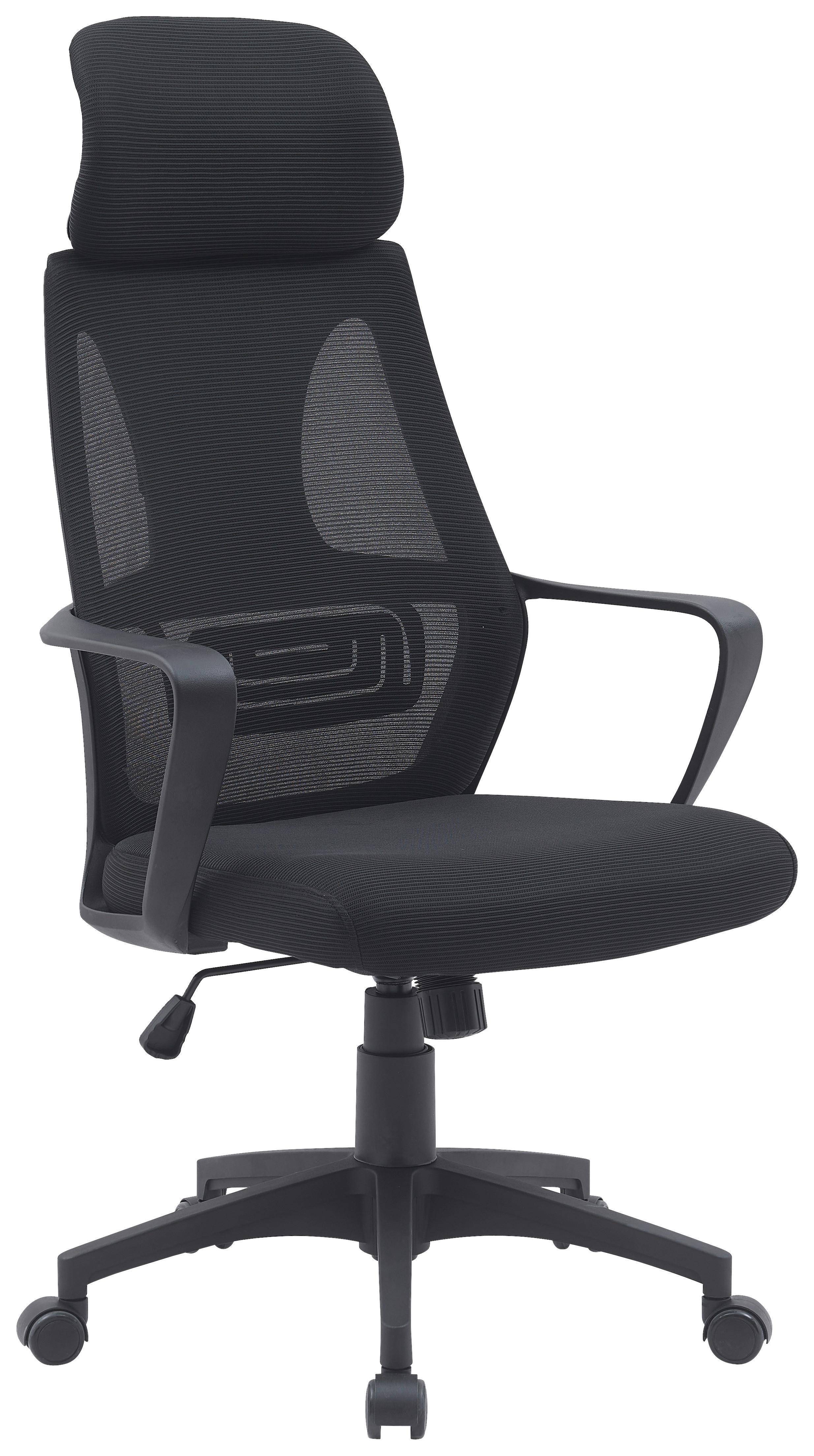 Drehstuhl Boston 1 - Schwarz/Weiß, Trend, Holz/Kunststoff (60/114-124/62cm) - MID.YOU