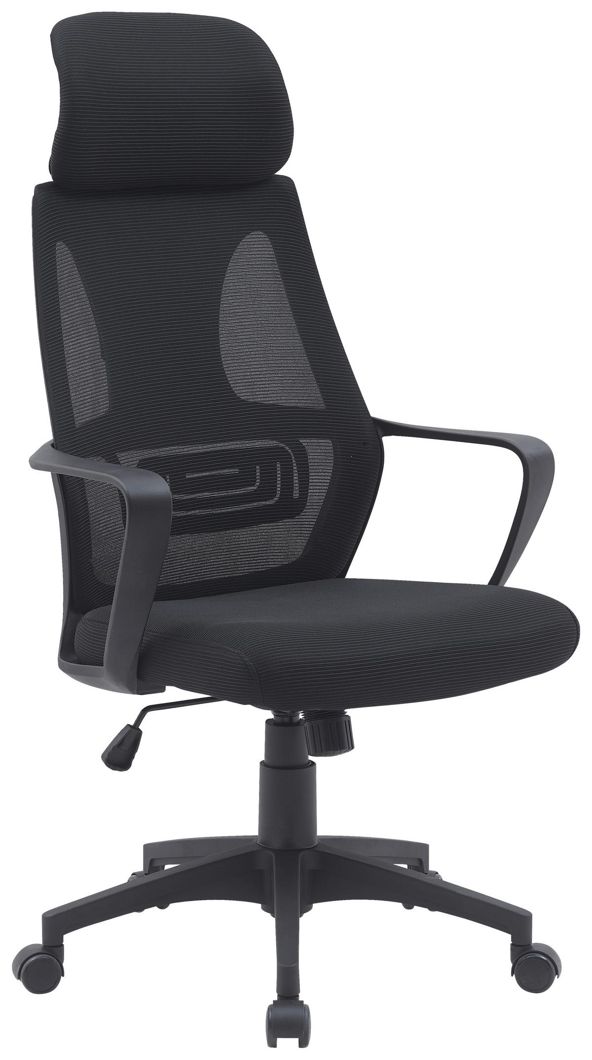 Drehstuhl Boston 1 - Schwarz/Weiß, Trend, Holz/Kunststoff (60/114-124/62cm) - MID.YOU