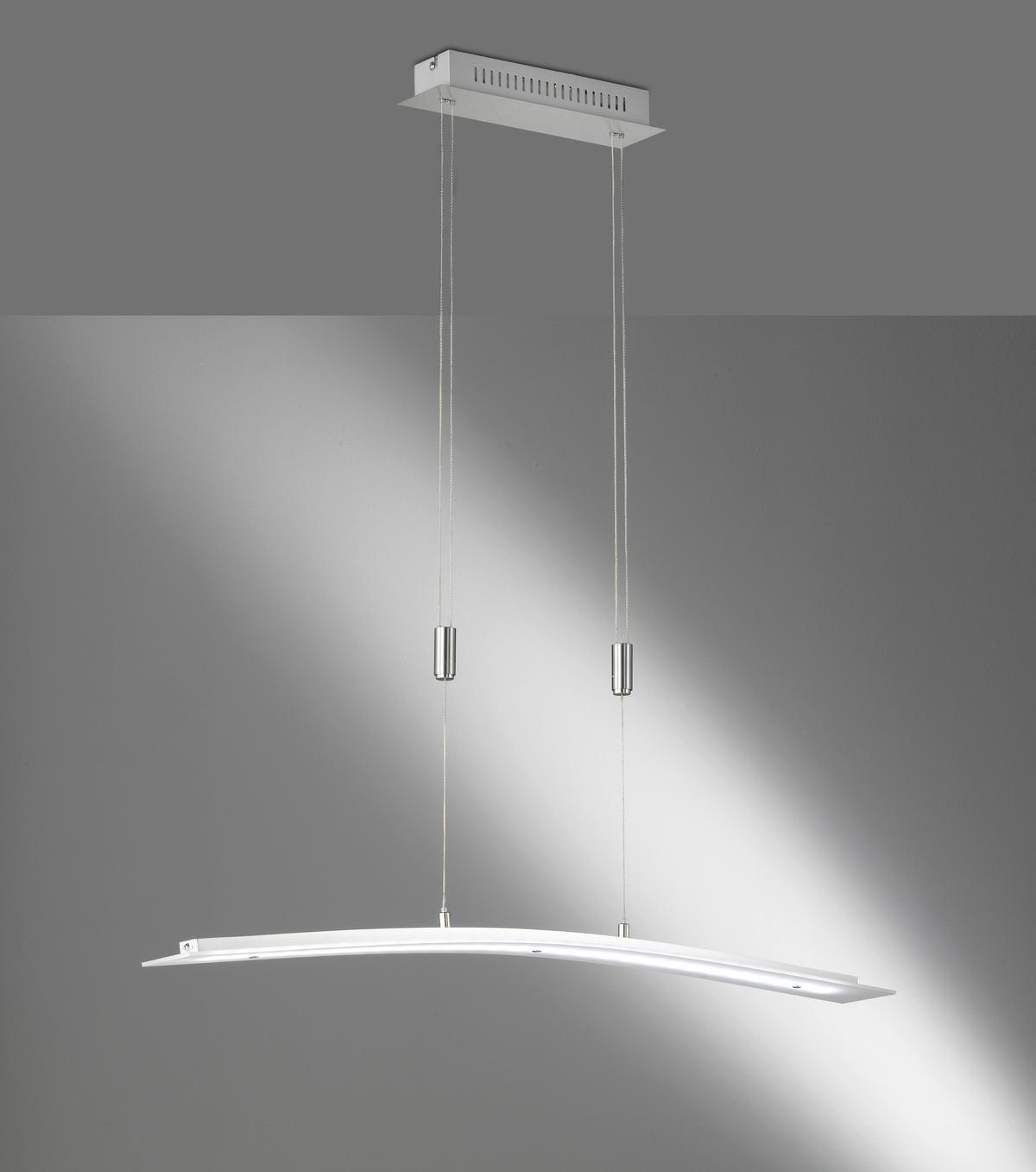 LED-Hängeleuchte Metis H: 80- 150 cm 1-Flammig dimmbar - Chromfarben, KONVENTIONELL, Metall (90/9/80-150cm) - Fischer & Honsel