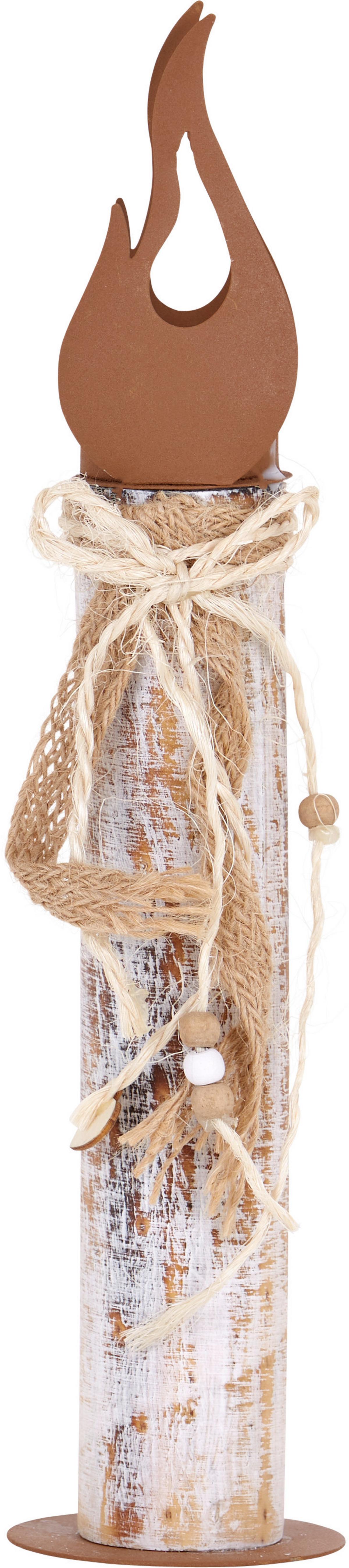 Teelichthalter Ralfino Holz/Metall für 1 Teelicht - Braun/Naturfarben, Basics, Naturmaterialien/Holz (7/32cm) - Ondega